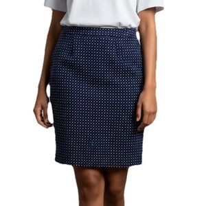 Banana Republic Size 8‎ Navy & White Geometric Print Pencil Skirt Casual Formal